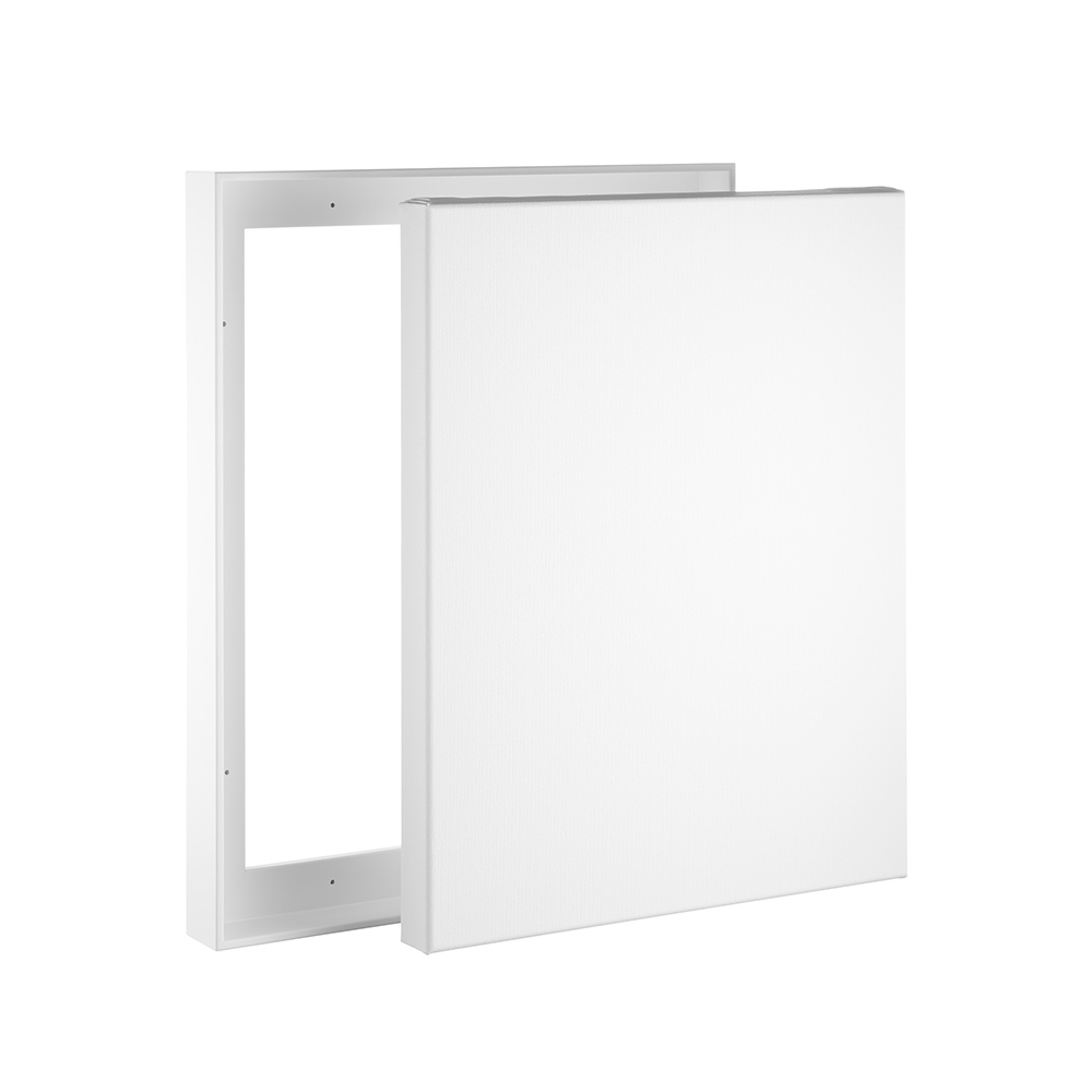 Keilrahmen im Set mit Schattenfugenrahmen SLIM weiss XXL