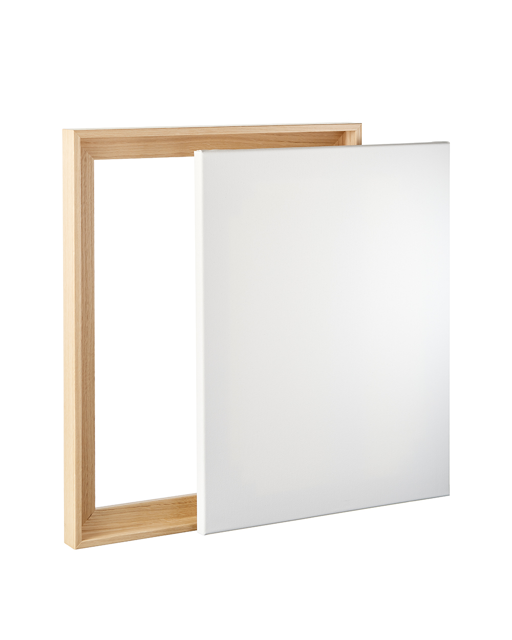 Keilrahmen im Set mit Schattenfugenrahmen Eiche Natur