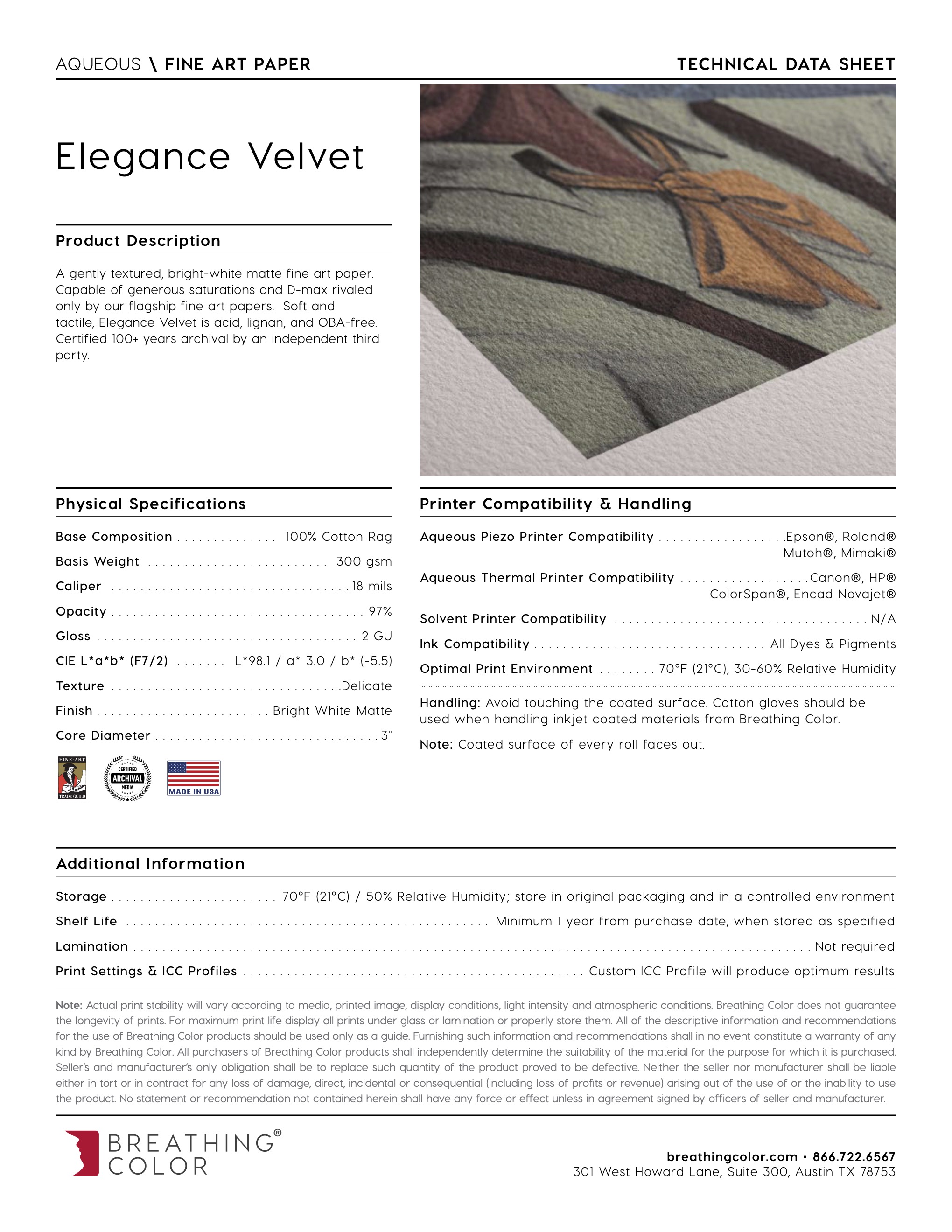 Elegance Velvet Fine Art Papier 0,43 x 12,2 m