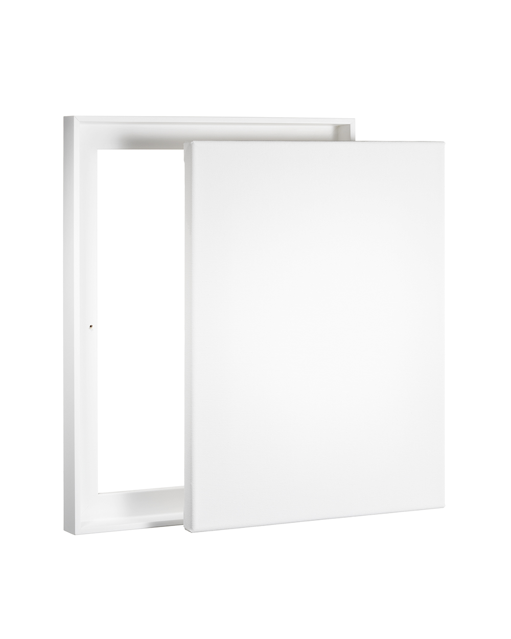 Keilrahmen im Set mit Schattenfugenrahmen SLIM weiss