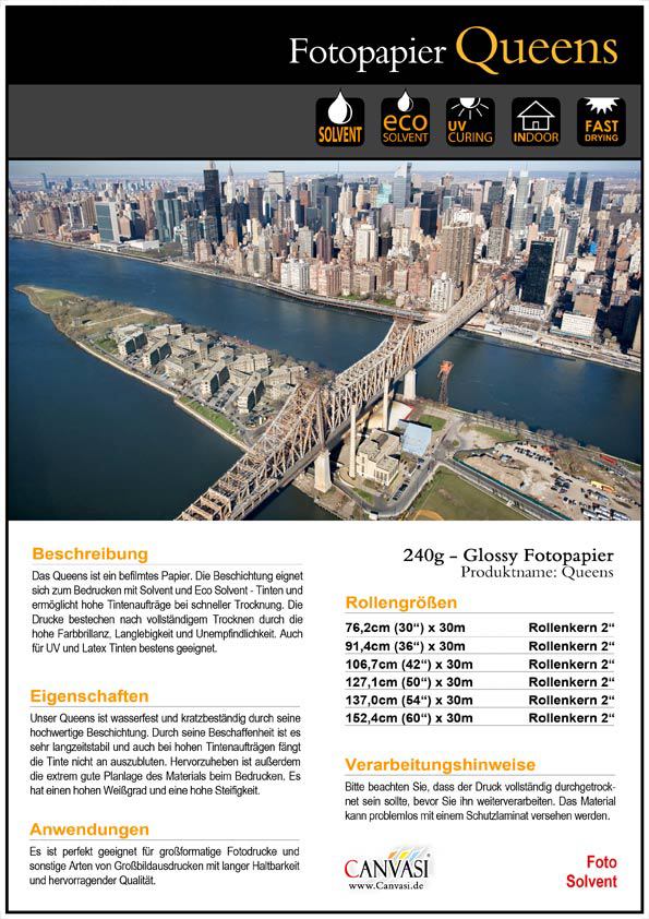 Queens Fine Art Papier 240 g/m² 0,76 x 30 m