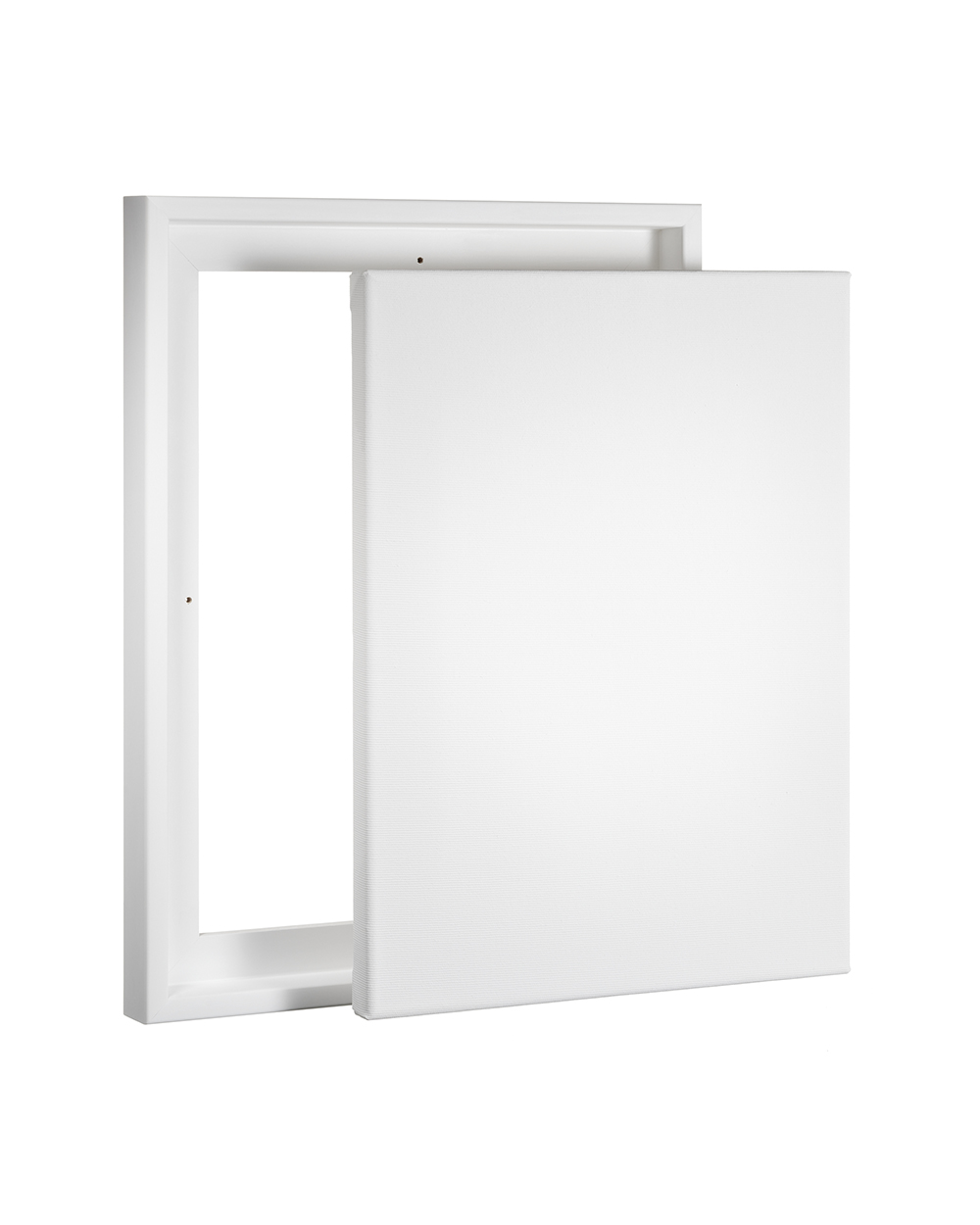 Keilrahmen im Set mit Schattenfugenrahmen weiss